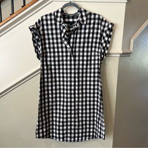 J. Crew Black Gingham Shift Dress